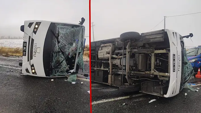 Samsun'dan Kayseri'ye mahkum getiren araç devrildi: Çok sayıda yaralı var!