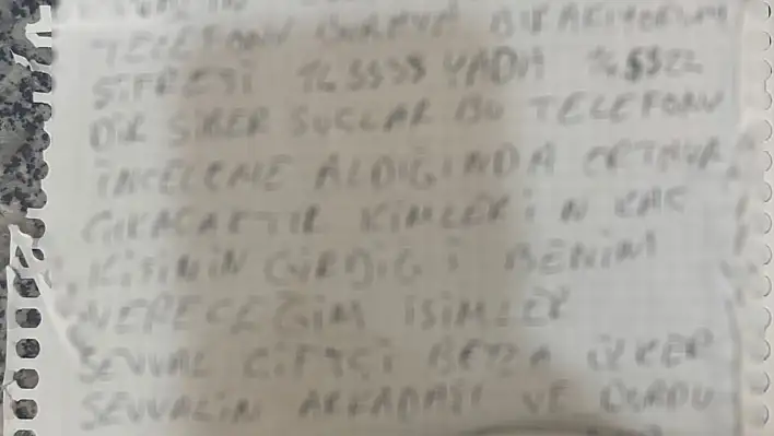 Sevgilisini öldürüp canına kıyan şahsın mektubu ortaya çıktı
