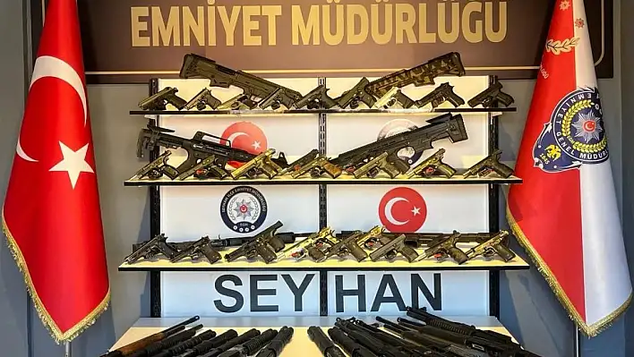 Seyhan polisi 55 ruhsatsız silah ele geçirdi, 6 kişi de tutuklandı