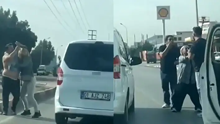 Sürücülerin trafikteki kavgası kameralara yansıdı!
