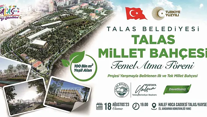 Talas Millet Bahçesi'ne ilk harç ne zaman atılacak?