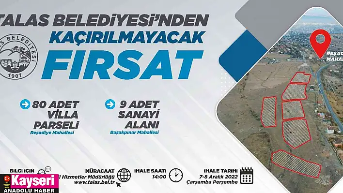 Talas'ta Kaçırılmayacak Yatırım Fırsatı