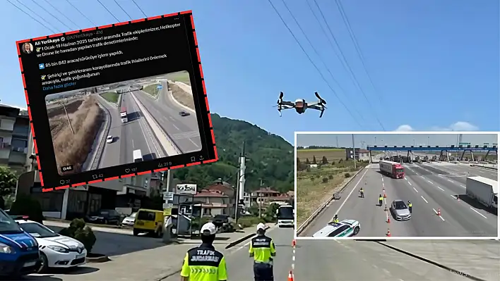 Trafikte kaçış yok! Yalnızca karadan değil havadan da denetimler sürüyor!