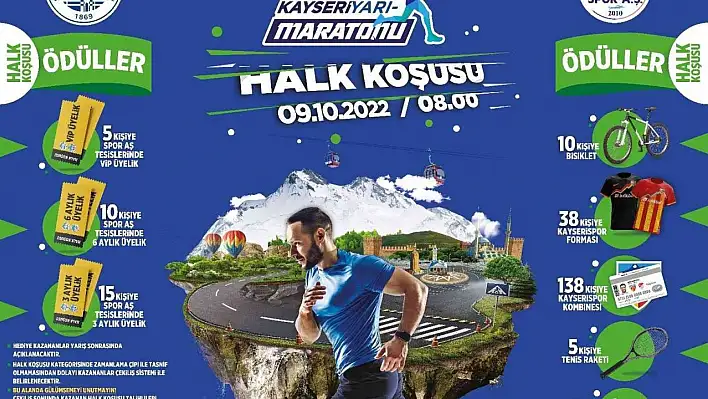 Uluslararası Kayseri yarı maratonu,pazar günü start alıyor