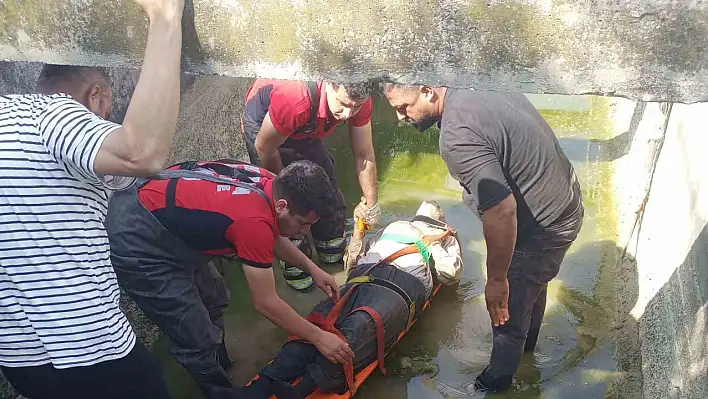 Sulama kanalınIn üzerinden atlamak istedi, ayağı kırıldı