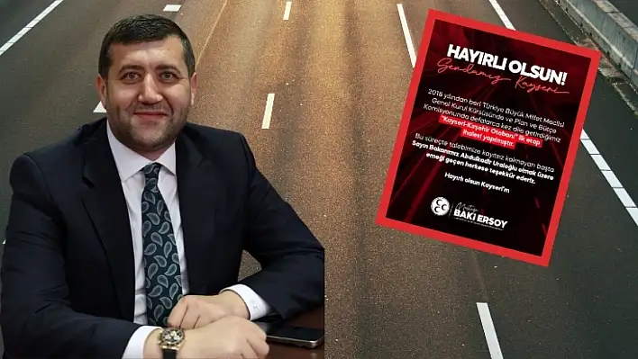 Vekil Ersoy'dan Otoban Projesi için müjdeli mesaj...