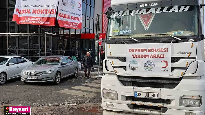 Talas'tan deprem bölgesine 4. yardım tırı