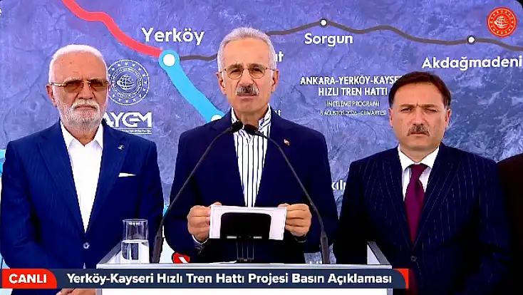 Bakan Uraloğlu müjdeyi Kayseri'den verdi! Yüksek Hızlı Tren projesinde kritik eşik aşıldı tarih netleşti!