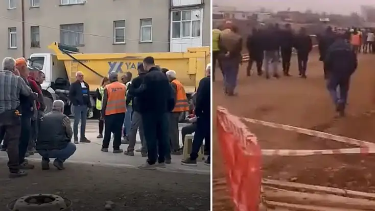 Kartal Kavşağı’nda çalışmalar durdu, işçiler greve çıktı: Firmayla işçiler arasında gerilim!