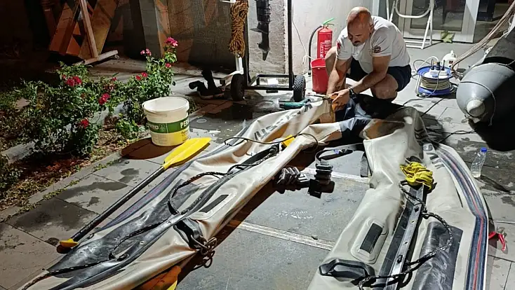 Kayseri'de inanılmaz görüntü! Arama kurtarma ekibi yamalı botla göreve çıkıyor