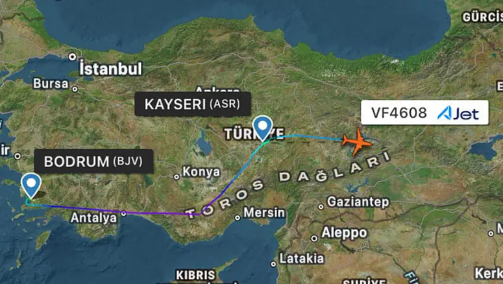 Kayseri uçağı Elazığ’a divert etti!