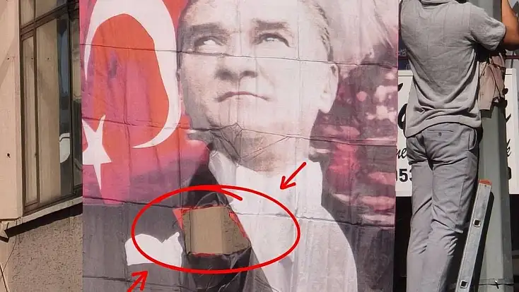 YENİ Parti Kayseri'de 6 oklu Atatürk posteri krizi: Gözbaşı, 'Alçakça bir tuzak' dedi!