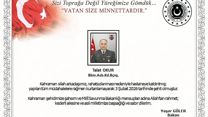 MSB acı haberi duyurdu: 1 asker şehit oldu...