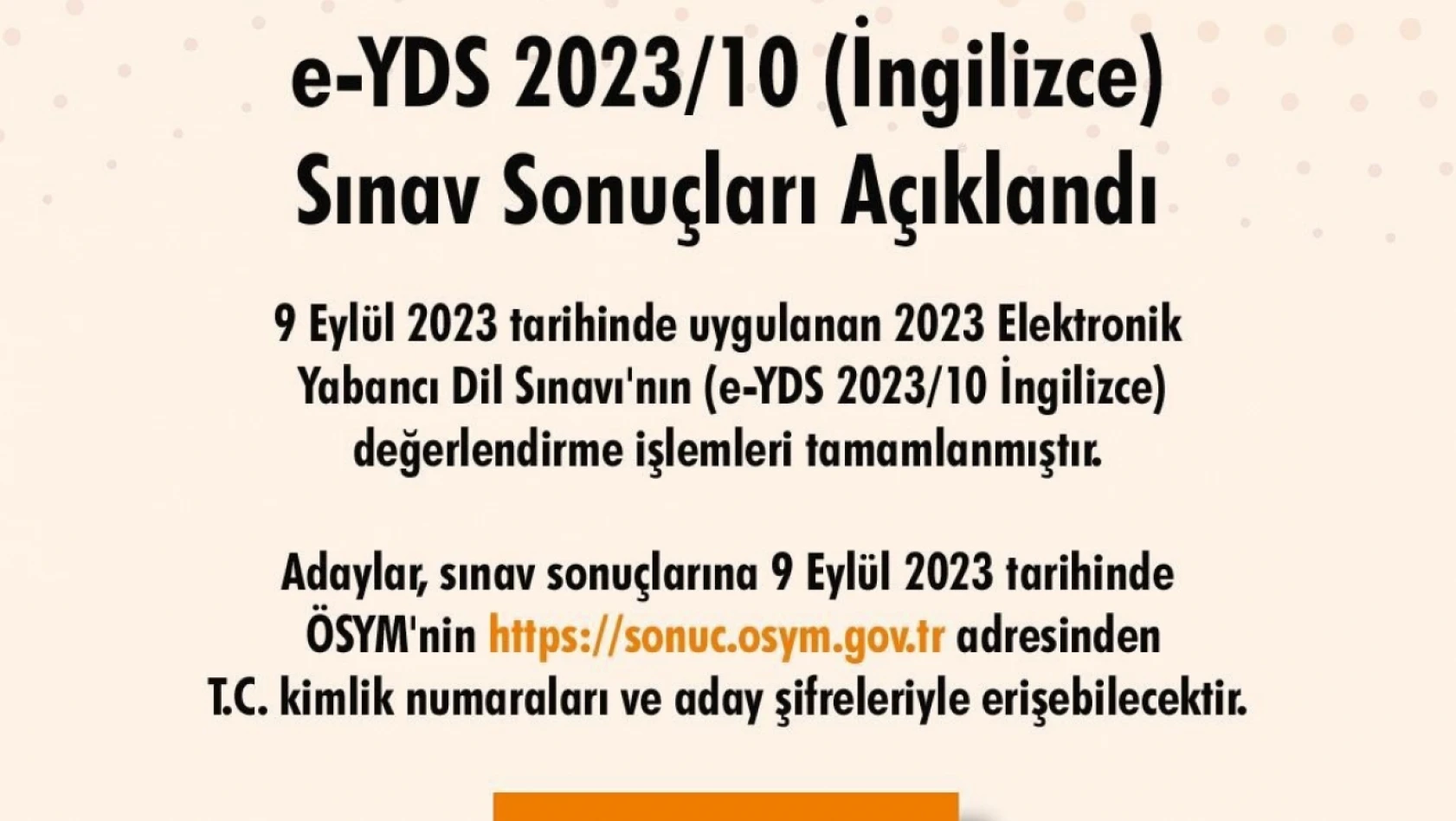 e-YDS 2023/10 sınav sonuçları açıklandı