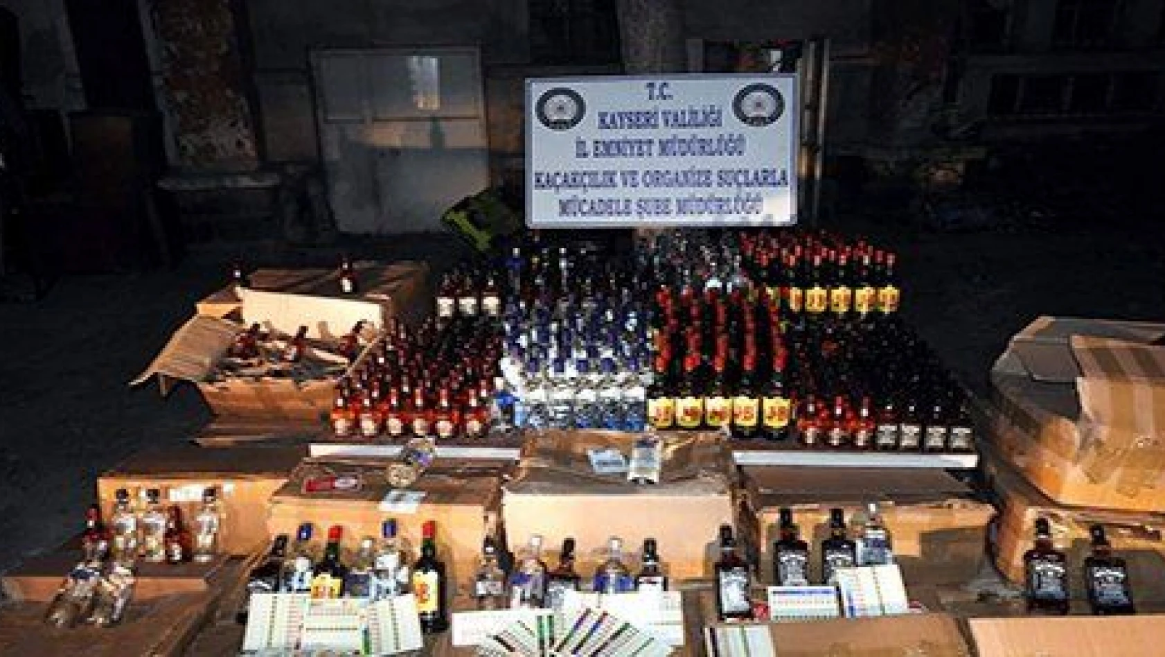 Kayseri'de yılbaşında piyasaya sürülecek kaçak içki ele geçirildi 