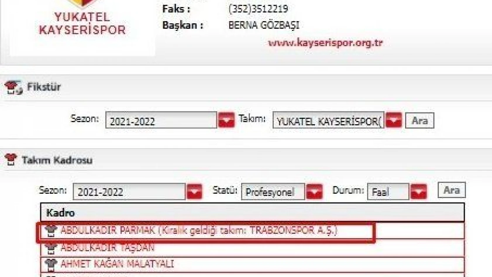 Kayserispor'da yeni transferlerin lisansı çıktı