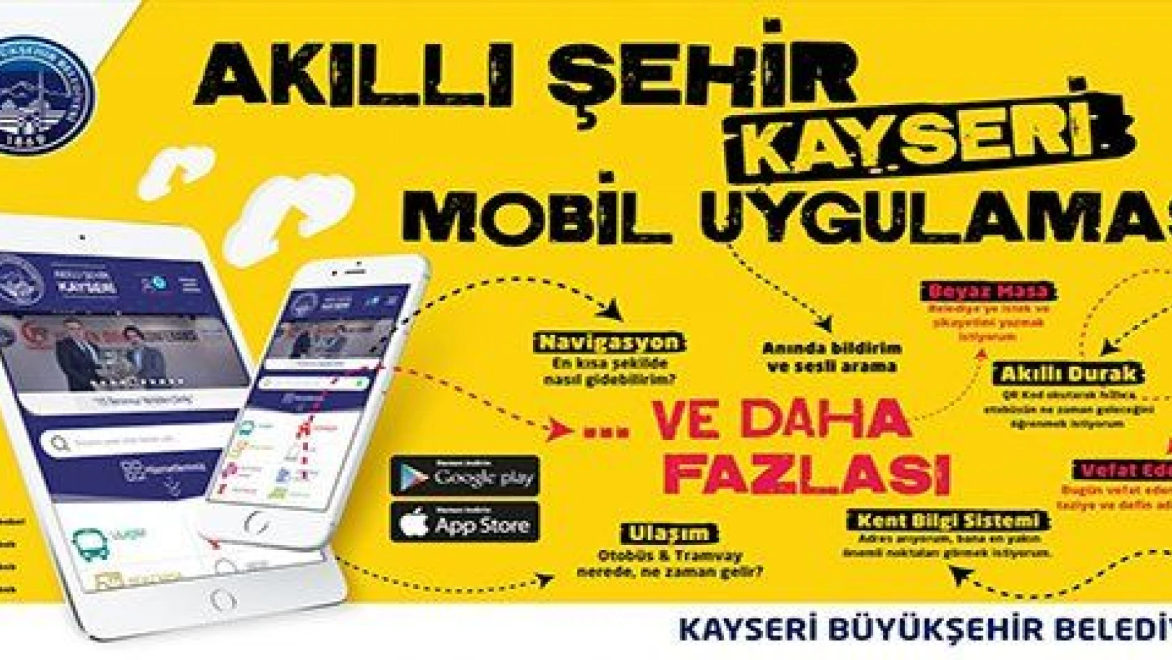  'Akıllı Şehir Kayseri' mobil uygulaması kullanılmaya başlandı