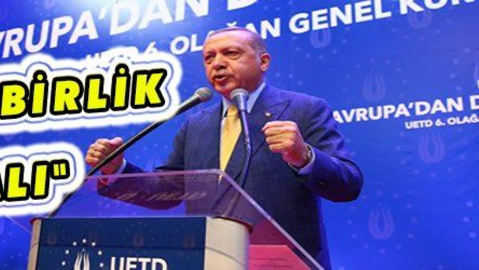 Erdoğan: 'Avrupalı Türkler kendi aralarında birlik içinde olmalı'