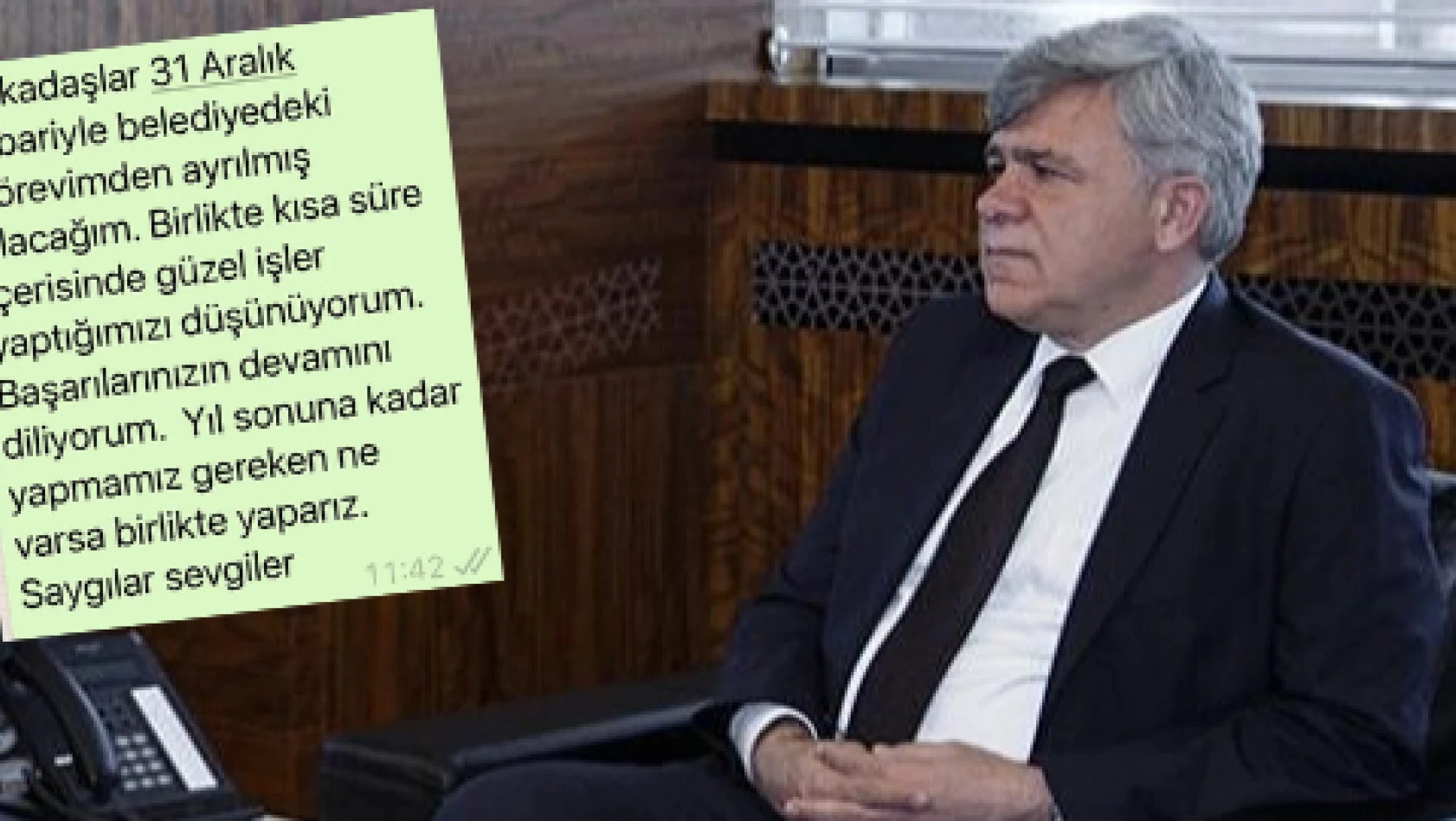Kayseri Büyükşehir Belediyesi'nde istifa 