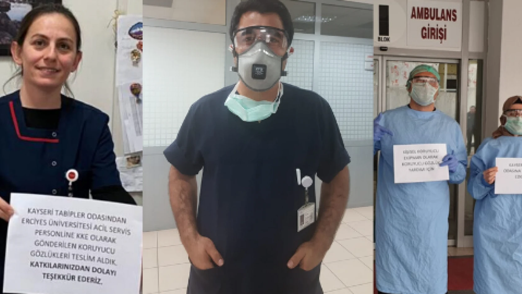 Kayseri Tabip Odası'ndan sağlık çalışanlarına koruyucu gözlük