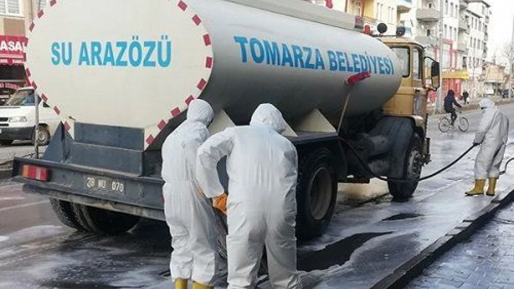 Tomarza Belediyesi'nden dezenfekte çalışması
