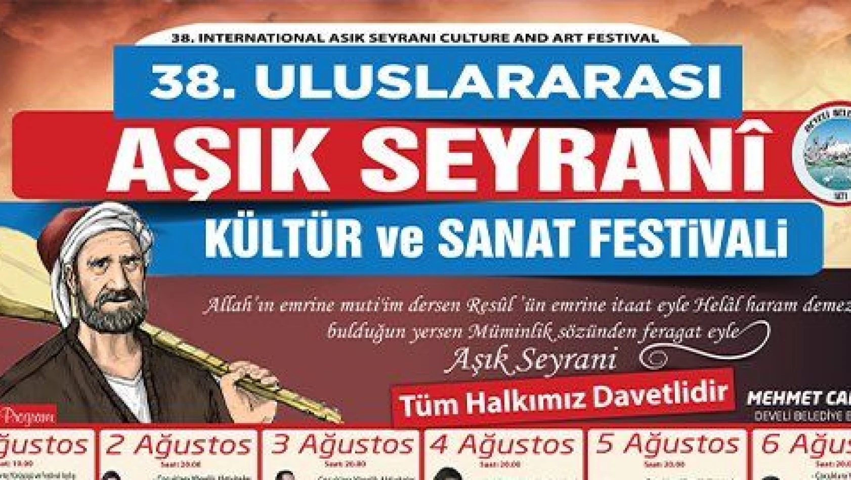 Uluslararası Aşık Seyrani Kültür Ve Sanat Festivali başlıyor