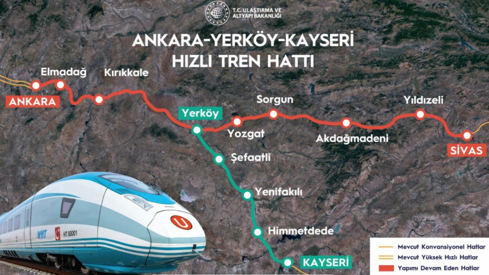 Yerköy-Kayseri hızlı tren hattı için Birleşik Krallık ile 1,2 milyar avroluk sözleşme