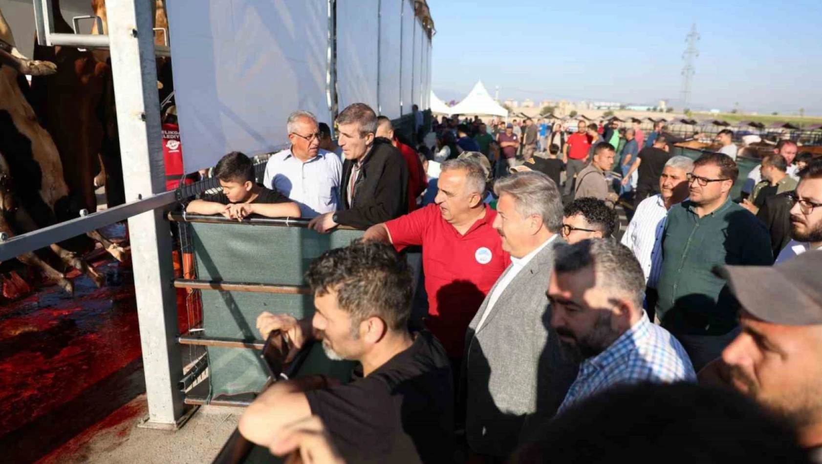 Palancıoğlu, kurban pazarında vatandaşlarla bayramlaştı