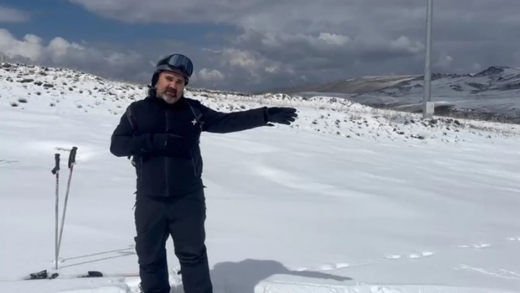 Erciyes Kayak Merkezi'ne geldi, hayatının şokunu yaşadı