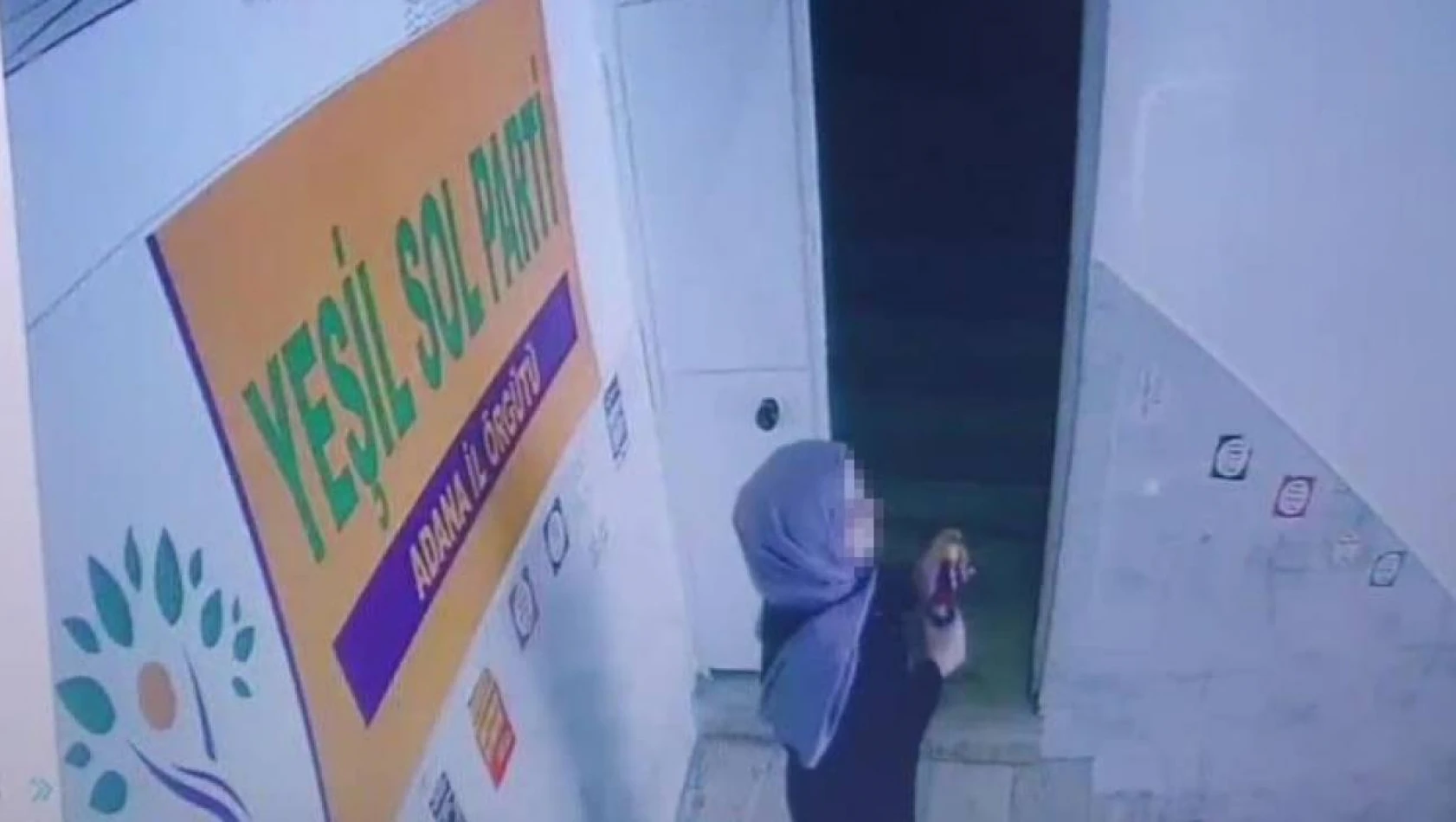 HDP binasına ispirto şişesi koyan kadının güvenlik kamera görüntüleri ortaya çıktı