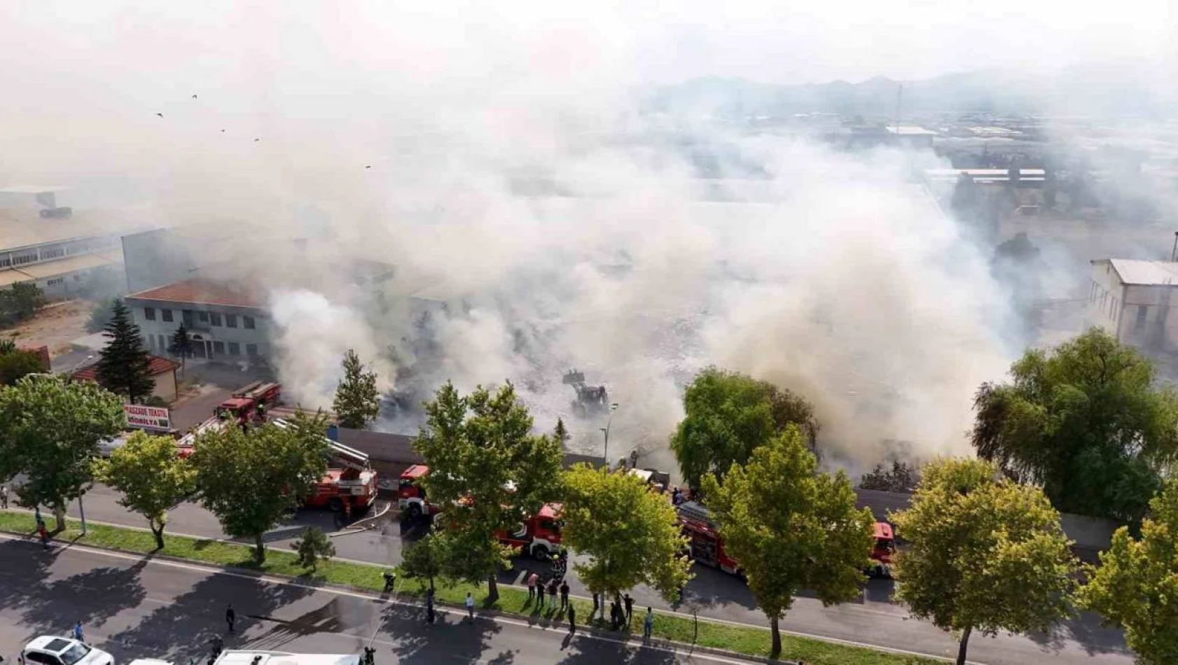 Kayseri'deki yangın havadan görüntülendi