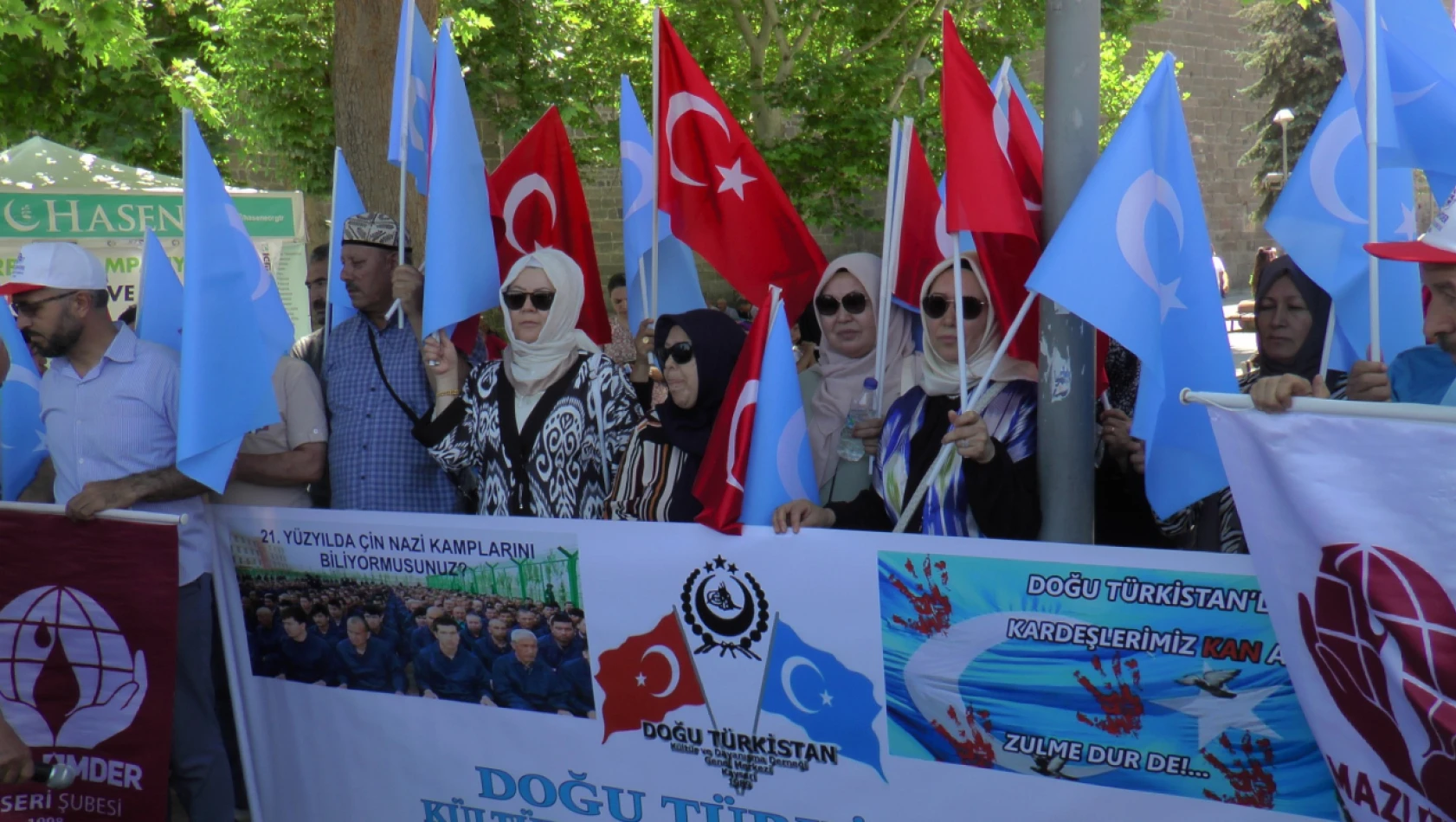 Kayseri'de Çin zulmüne tepki gösterildi