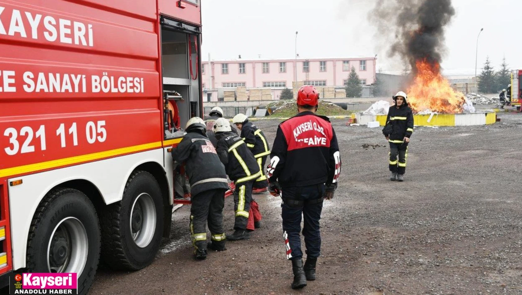 Kayseri OSB İtfaiyesi ve Gaziantep OSB İtfaiyesi ortak tatbikat yaptı