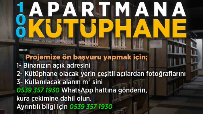 Cumhuriyetin 100 yılında 100 apartmana kütüphane!