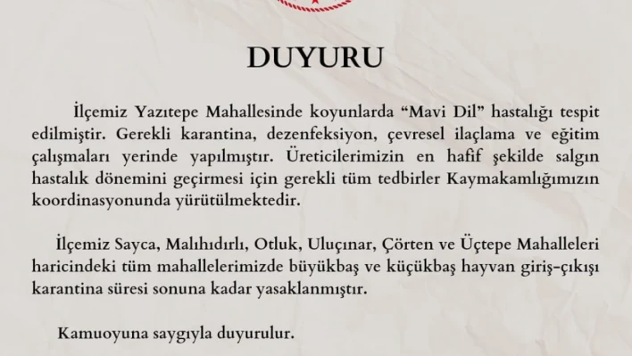 Adana'da o mahalleye 'mavi dil' karantinası!