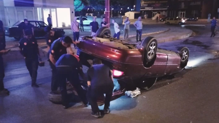 Kayseri'de takla atan otomobil dehşet saçtı!