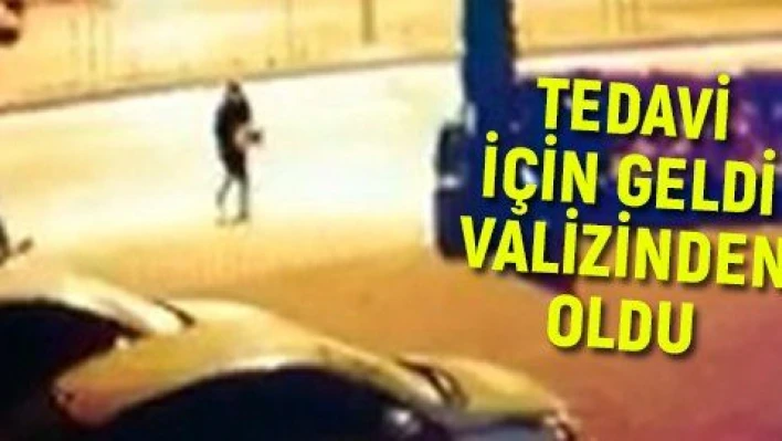 Tedavi olmaya gelmişti, valizi çalındı