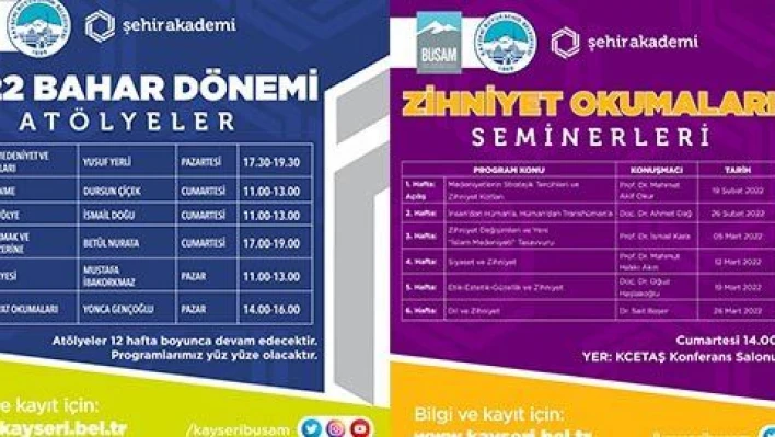 Şehir Akademi'de 2022 bahar dönemi başlıyor