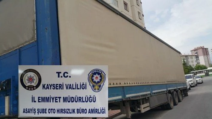 İstanbul'da çalınan 500 bin TL'lik römork Kayseri'de bulundu