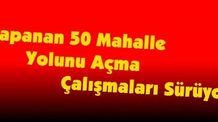 Kapanan 50 Mahalle Yolunu Açma Çalışmaları Sürüyor