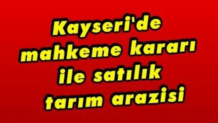 Kayseri'de mahkeme kararı ile satılık tarım arazisi