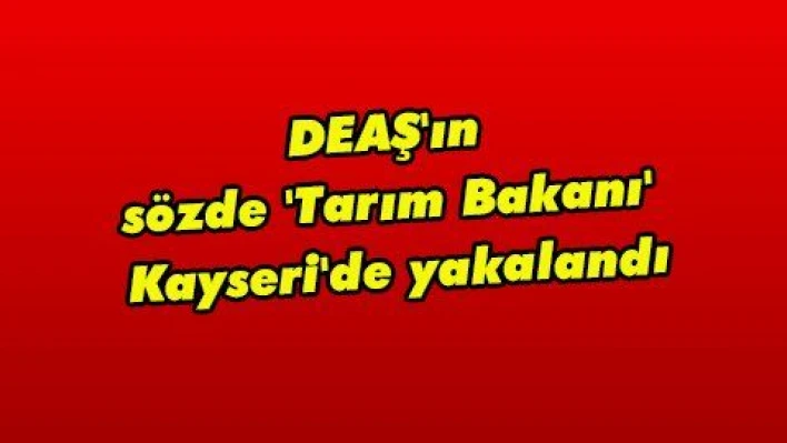 DEAŞ'ın sözde 'Tarım Bakanı' Kayseri'de yakalandı  