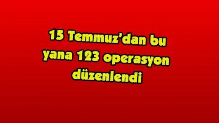 15 Temmuz'dan bu yana 123 operasyon düzenlendi