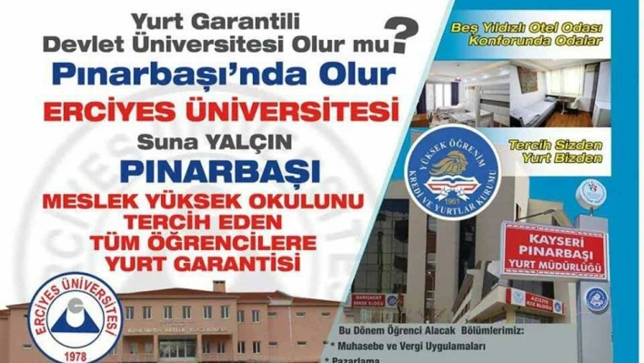 Türkiye'nin yurt garantili tek devlet üniversitesi Kayseri'de