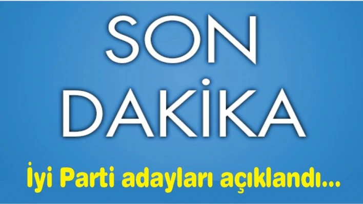 İŞTE İYİ PARTİ ADAYLARI