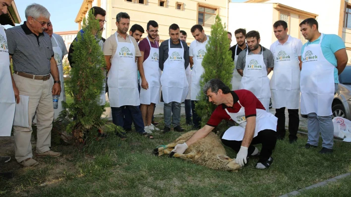 Kaymek'te kurban kesim kursu veriliyor