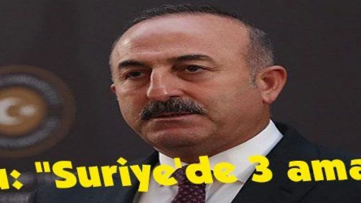 Çavuşoğlu: 'Suriye 'de 3 amacımız var'