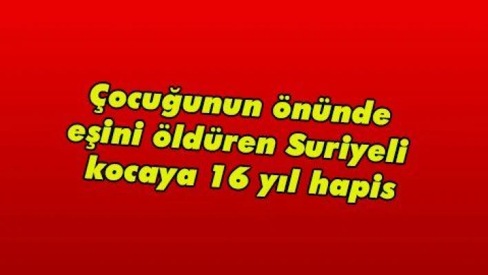 Çocuğunun önünde eşini öldüren Suriyeli kocaya 16 yıl hapis