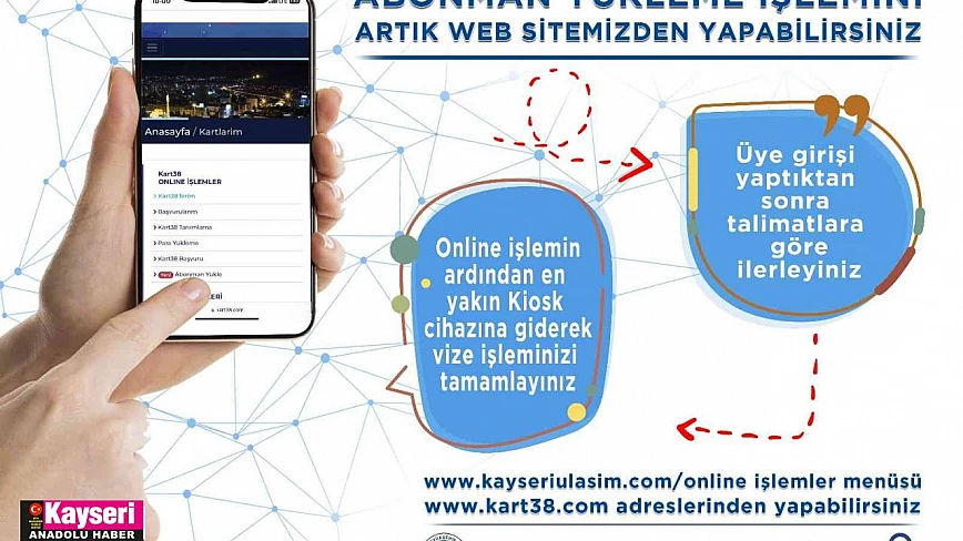 Büyükşehir'den online 'abonman kart' yükleme hizmeti